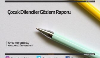 ocuk dilenciler gözlem raporu sosyoloji