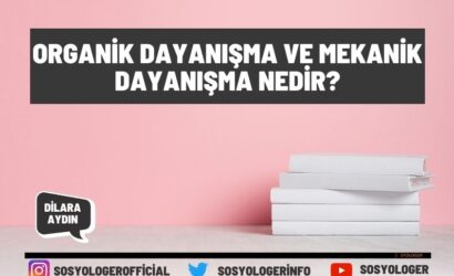 Organik dayanışma ve mekanik dayanışma nedir